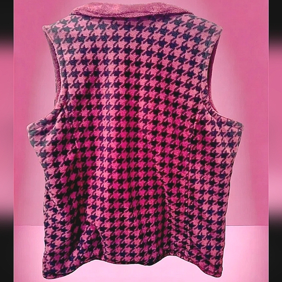 Reversible 1XL Thick Fleece Burgundy & Black Vest w Outside Pockets - Picture 4 of 7